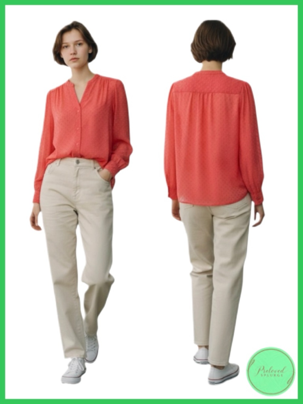 Banana Republic Factory Drapey Textured Long Sleeve Blouse